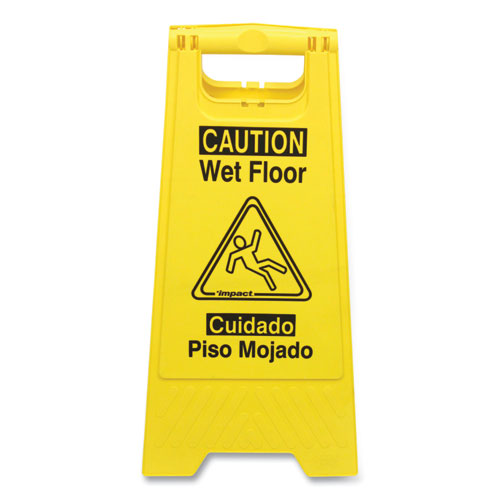 Yellow Wet Floor Sign (Bilingual) image 0