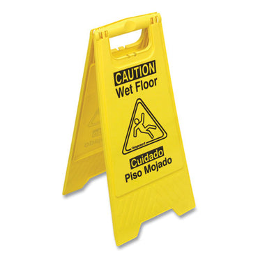Yellow Wet Floor Sign (Bilingual) image 1