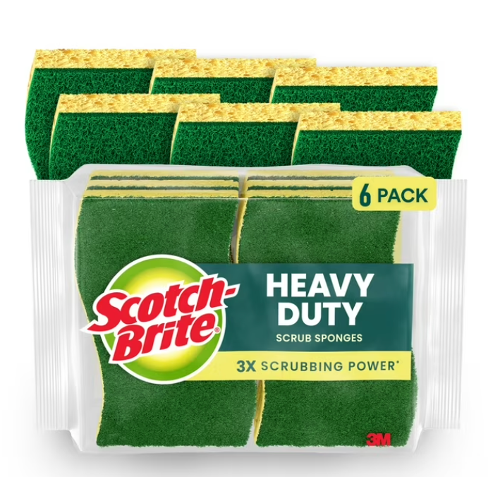 Dish Sponge (6/pk) Yellow & Green