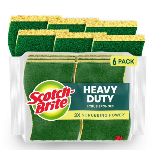 Dish Sponge (6/pk) Yellow & Green