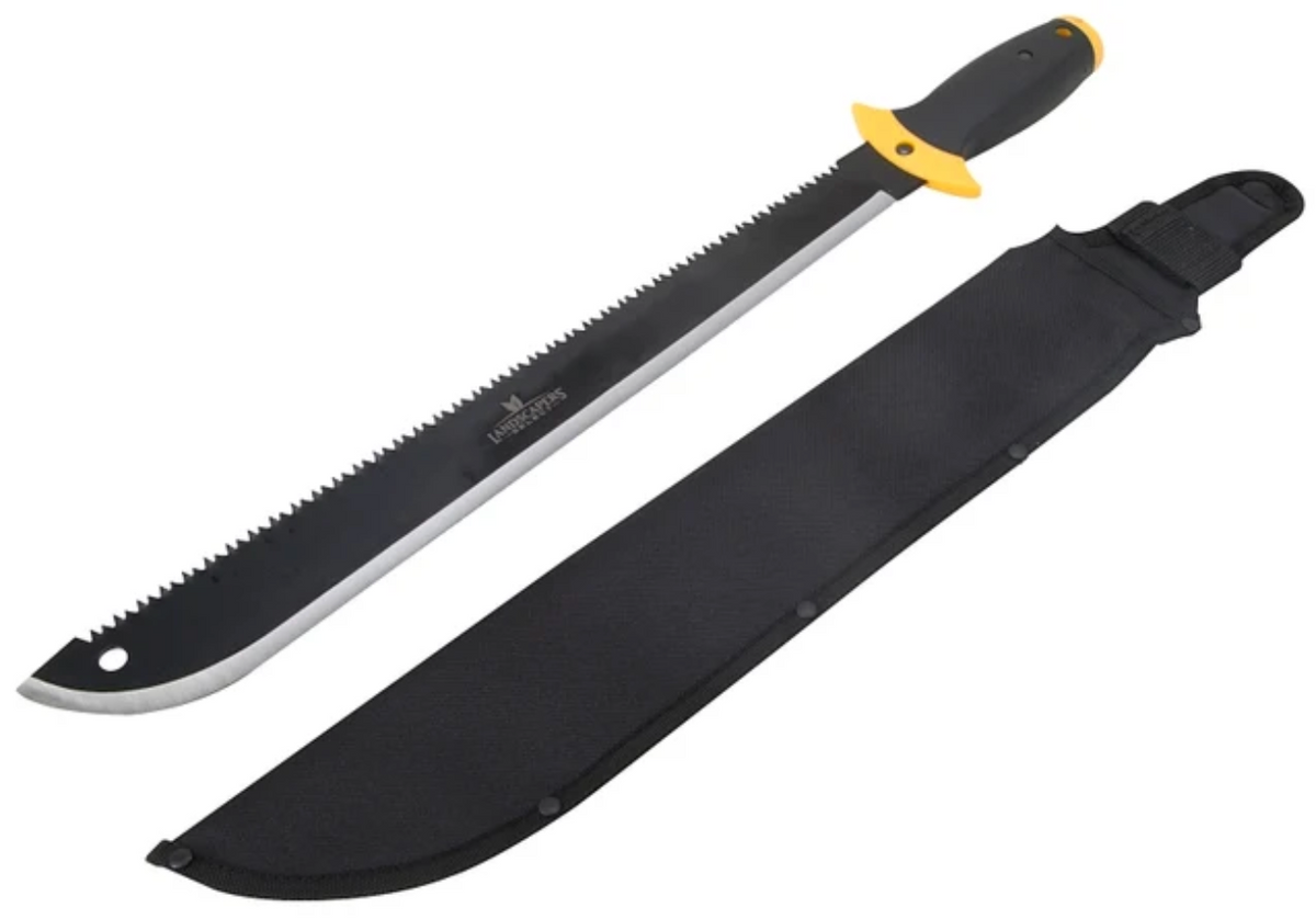 Landscaping Machete with Saw & Sheath - 18in
