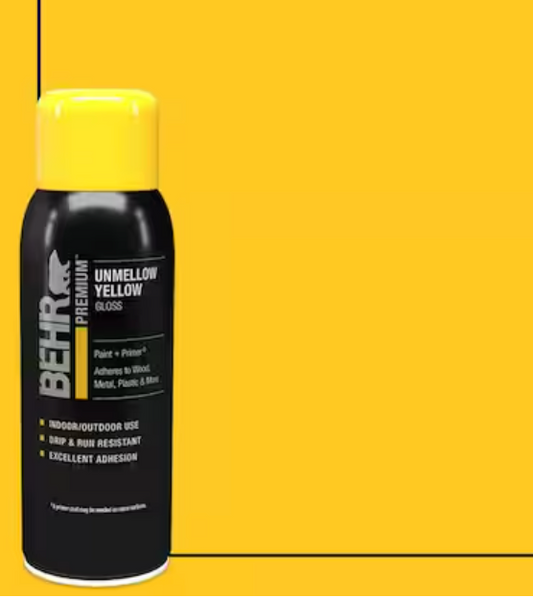 Premium Spray Paint 12oz - Interior/Exterior - Unmellow Yellow