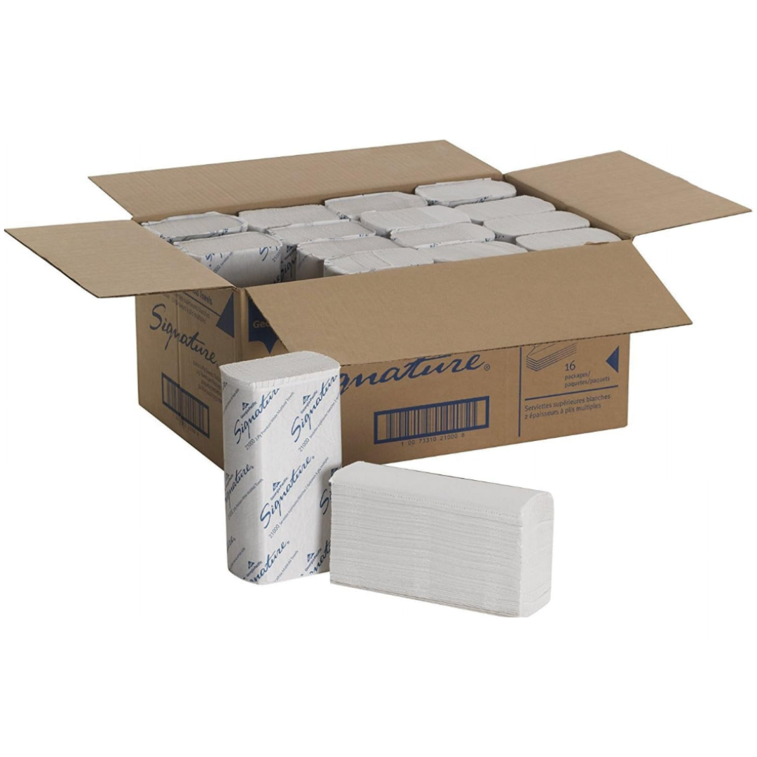 Multi-Fold Towel, 4 X 9.5, White, 250PK, (16PK/Case)