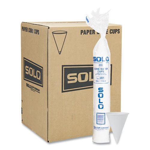 Cone Water Cups, Cold, Paper, 4 Oz, White, (5000 Cups) image 0