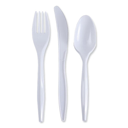 Three-piece Cutlery Kit, Fork-knife-teaspoon, Polypropylene, White, 250-carton image 0