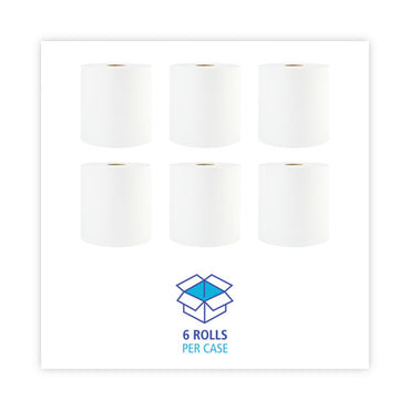 Hardwound Paper Towels, 1-ply, 8" X 800 Ft, White, (6/Case) image 1