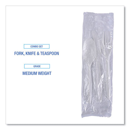 Three-piece Cutlery Kit, Fork-knife-teaspoon, Polypropylene, White, 250-carton image 5