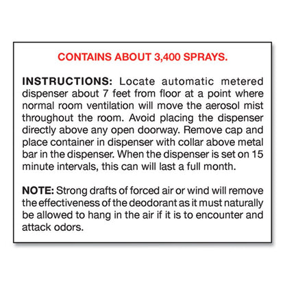 Metered Room Deodorant, Fresh Linen Scent, 7 Oz Aerosol Spray, (12/Case) image 2