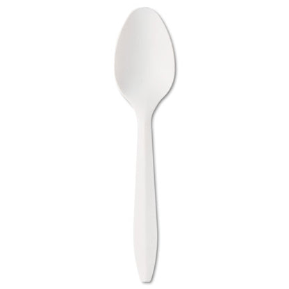 Heavyweight Polystyrene Cutlery, Teaspoon, White, 1000-carton image 0