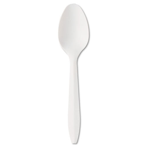 Heavyweight Polystyrene Cutlery, Teaspoon, White, 1000-carton image 0