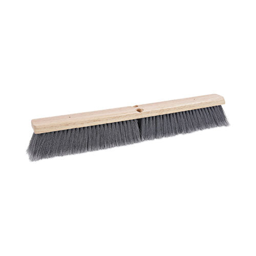 Floor Brush Head, 3" Gray Flagged Polypropylene Bristles, 24" Brush image 0