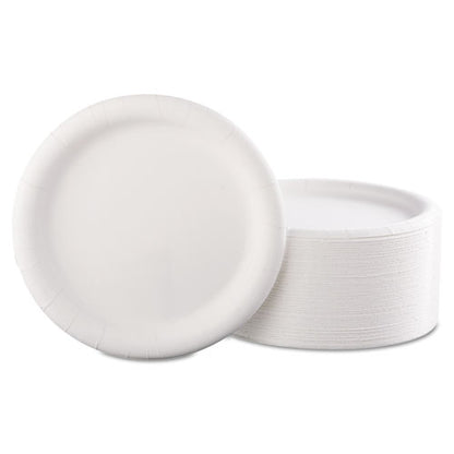 Premium Coated Paper Plates, 9" Dia, White (1200 Case) image 1