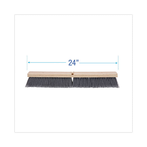 Floor Brush Head, 3" Gray Flagged Polypropylene Bristles, 24" Brush image 2