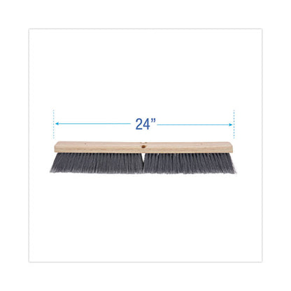 Floor Brush Head, 3" Gray Flagged Polypropylene Bristles, 24" Brush image 2