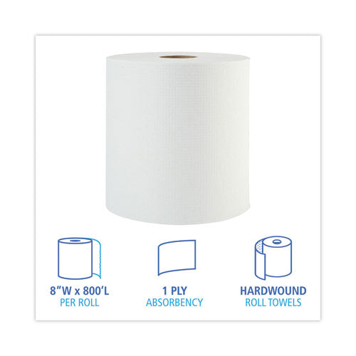 Hardwound Paper Towels, 1-ply, 8" X 800 Ft, White, (6/Case) image 4