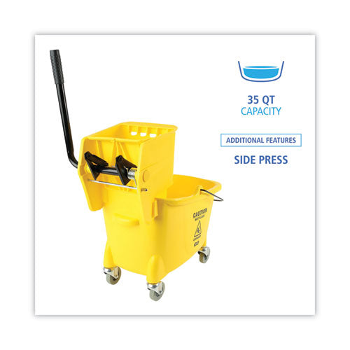 Wringer Mop Bucket 8.75 Gal, Yellow image 4