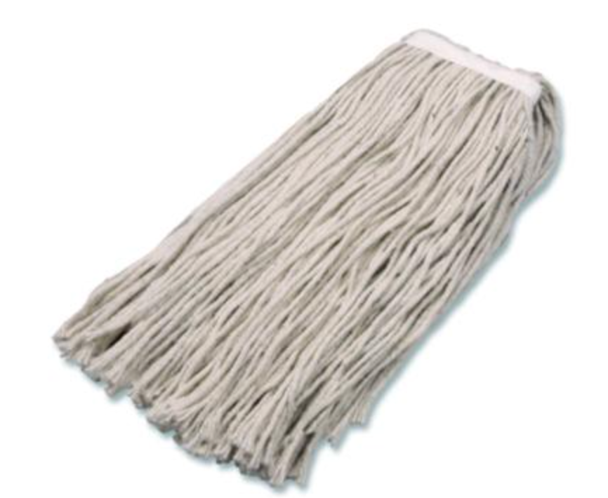 Cut End Mop Head, Cotton, 20 oz, White