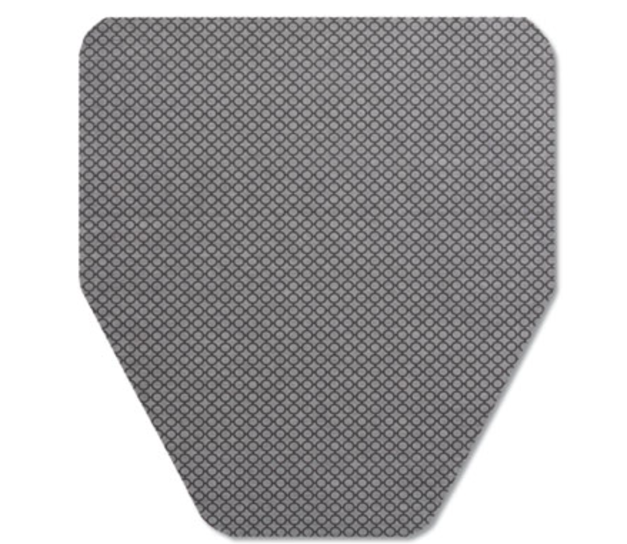 Urinal Mat, Shield-Shaped, Gray Smooth Surface, 18" x 20", 6/Carton