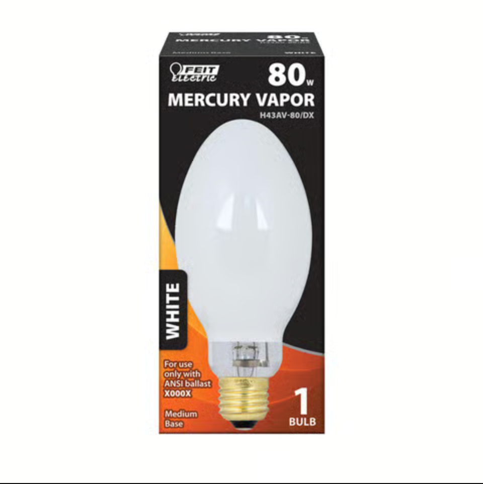 White Mercury Vapor 80 W ED17 HID Bulb (1/Pack)