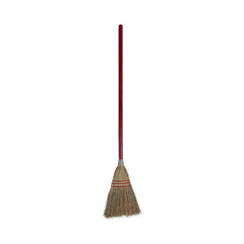 Corn Fiber Lobby-toy Broom, Corn Fiber Bristles, 39" Overall Length, Red image 0