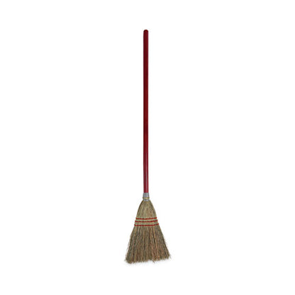 Corn Fiber Lobby-toy Broom, Corn Fiber Bristles, 39" Overall Length, Red image 0
