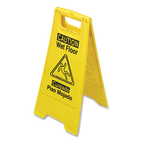Yellow Wet Floor Sign (Bilingual) image 2