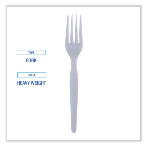 Heavyweight Polystyrene Cutlery, Fork, White, 1000-carton image 1