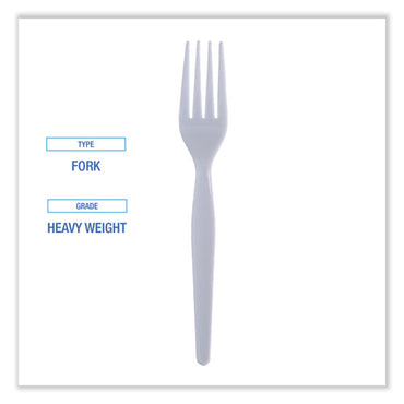 Heavyweight Polystyrene Cutlery, Fork, White, 1000-carton image 1